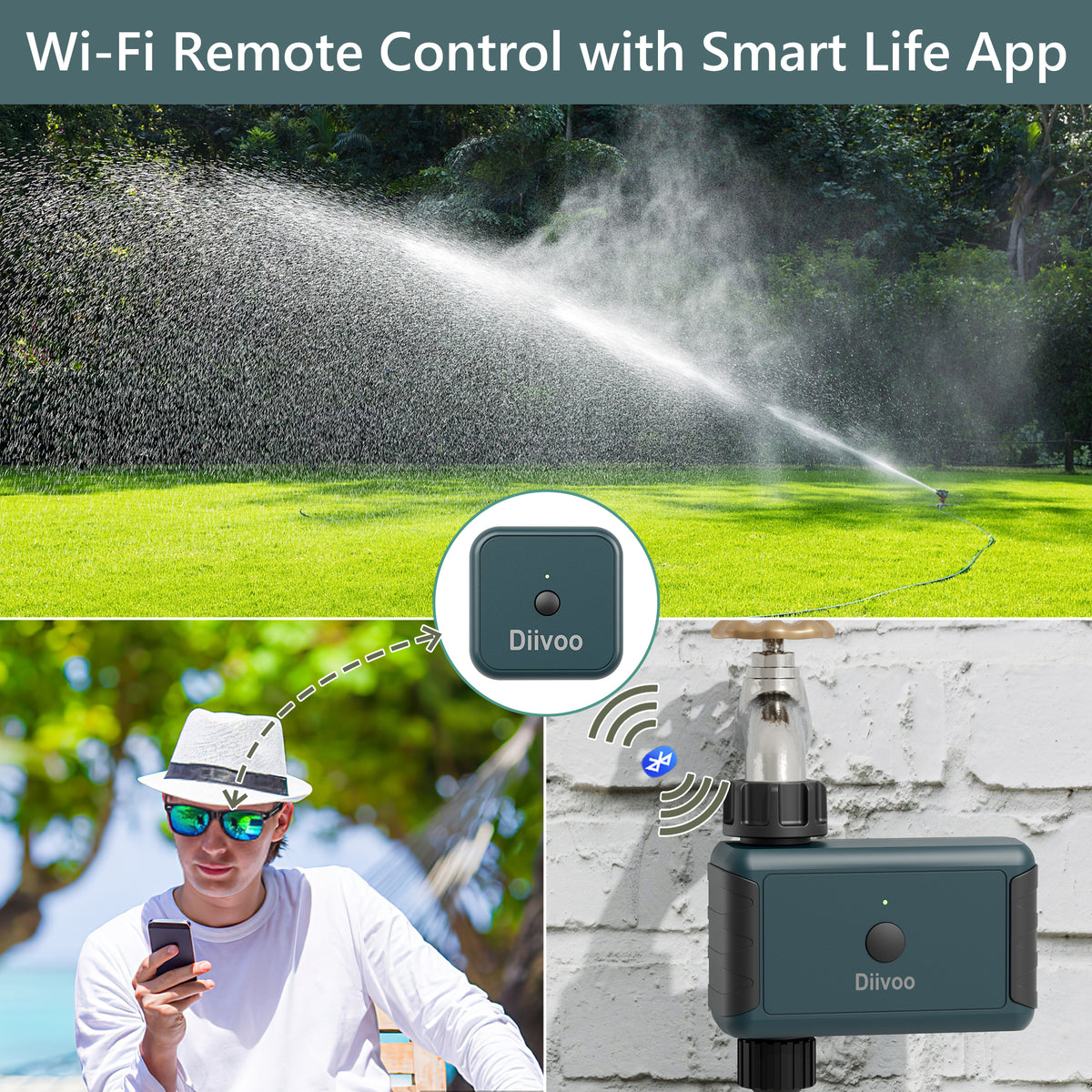 WiFi Water Timer for Garden Hose, Diivoo Smart Sprinkler Irrigation Ti