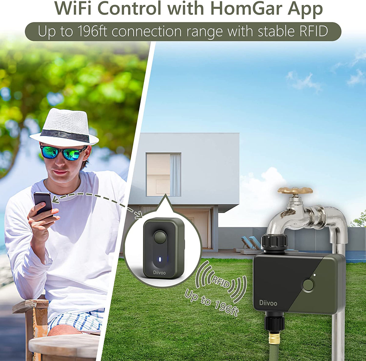 WiFi Hose Timer, Diivoo Smart Water Timer with WiFi Hub Diivoo