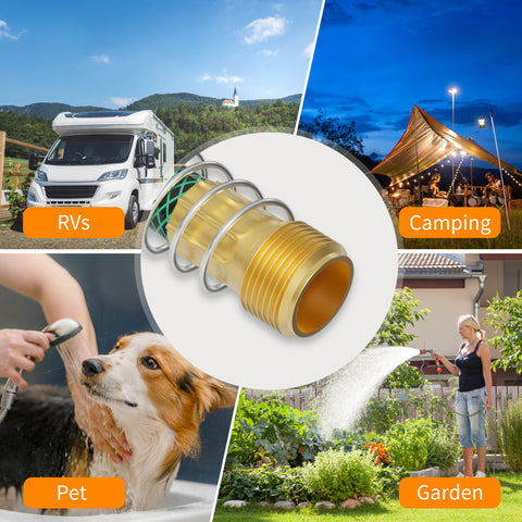 Garden Hose Extension Adapter, Diivoo Garden Hose Extender for Faucet Outdoor, RV Flexible Hose Kink Protector