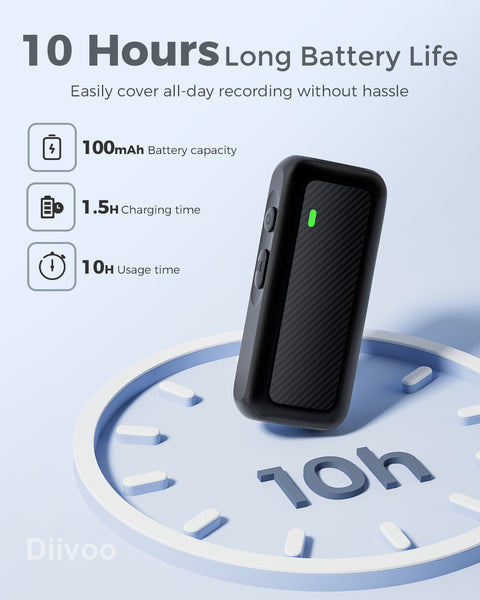 Diivoo Wireless Lavalier Microphones, Campatible iPhone, Android Phone, Camera, USB-C, 10-Hour Battery Mic, Mini Lapel Microfono with Noise Cancelling for Video Recording, Vlog, YouTube, TikTok