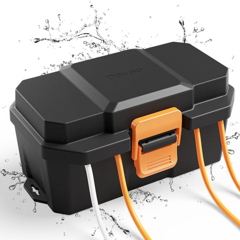 Diivoo Medium Outdoor Electrical Box IP54 Waterproof 9.43*4.26*4.7 inch（Black）