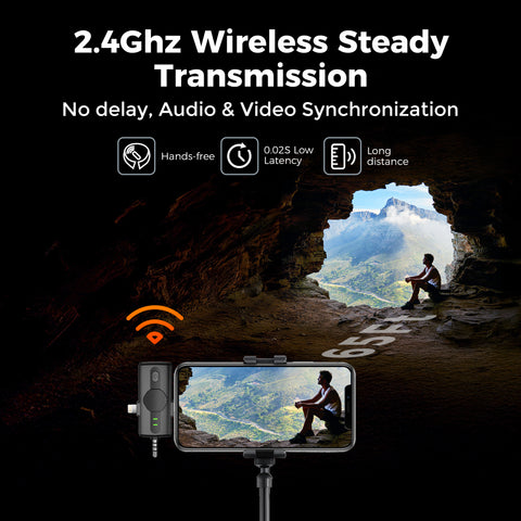 Diivoo 3 in 1 Wireless Lavalier Microphones, Mini Microphone Compatible with iPhone iPad Android Camera USB-C, Mini Mic with Noise Cancelling, Real time Monitoring for Video Recording, Vlog, YouTube