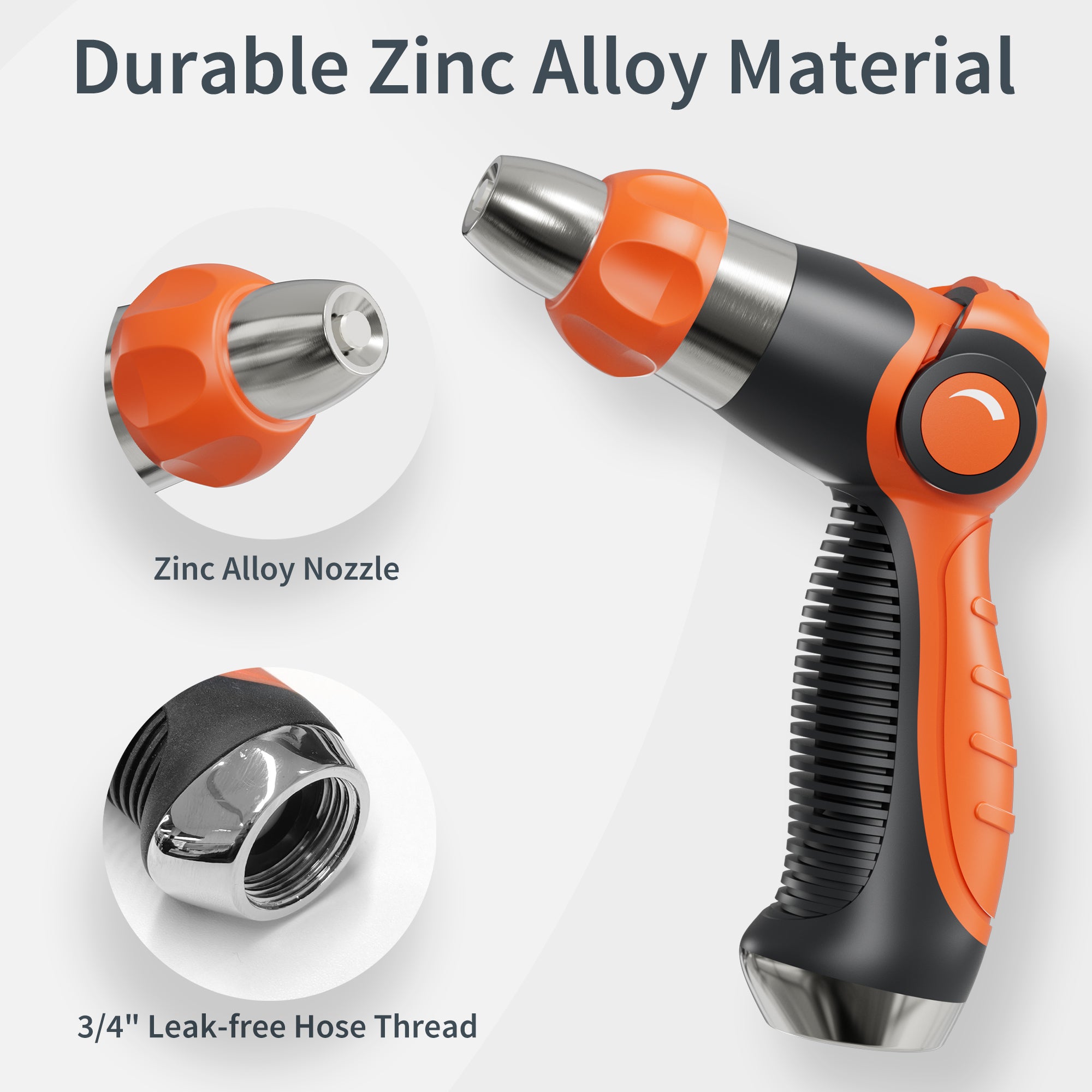 Garden Hose Nozzle with Zinc Alloy Spray Diivoo