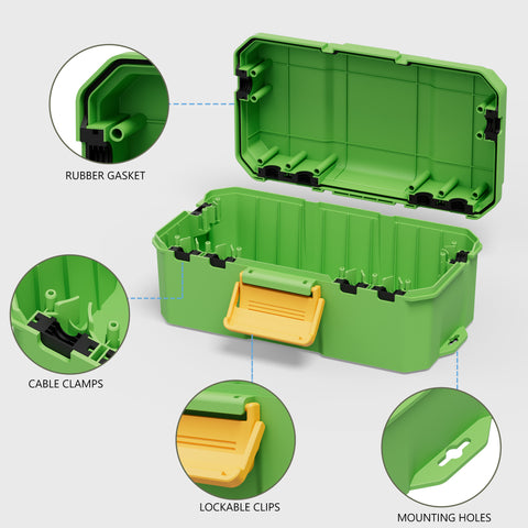 Diivoo Outdoor Electrical Box Waterproof Large 11.97 x 7.34 x 5 inch （Green）
