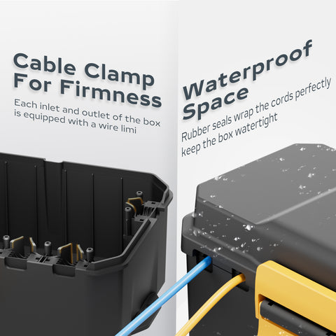 Diivoo Outdoor Electrical Box Waterproof Large 11.97 x 7.34 x 5 inch （Black）