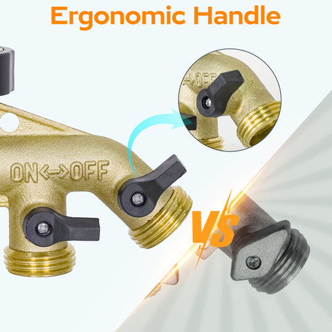 Hose Splitter 4 Way, Diivoo Heavy Duty Brass Hose Connector