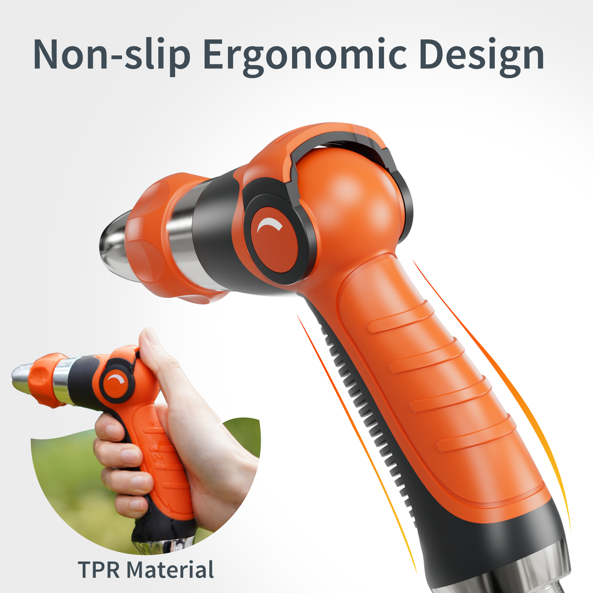 Garden Hose Nozzle with Zinc Alloy Spray Diivoo