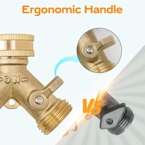 Hose Splitter 2 Way, Diivoo Heavy Duty Brass Hose Y Connector