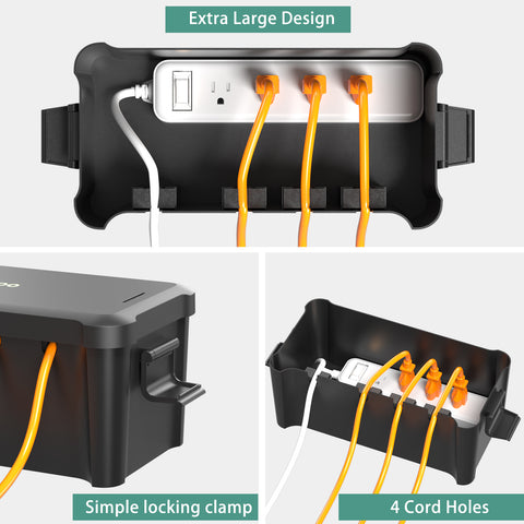 Diivoo Medium Outdoor Electrical Box Waterproof Medium （Black）