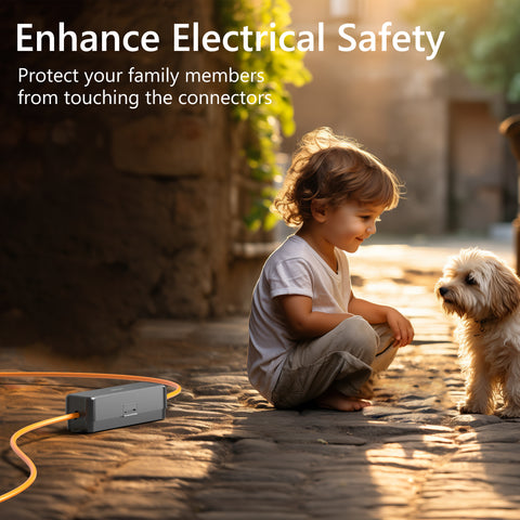 Outdoor Extension Cord Safety Cover, Diivoo 3 Pack Weatherproof Electrical Connection Box to Protect Outdoor Plug（Black）