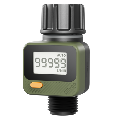 Water Flow Meter with 180° Removable Panel 4 Measure Modes