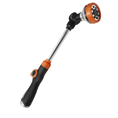 Watering Wand Heavy Duty, Metal Garden Hose Wand with 8 Spray Patterns, 18 Inch Long