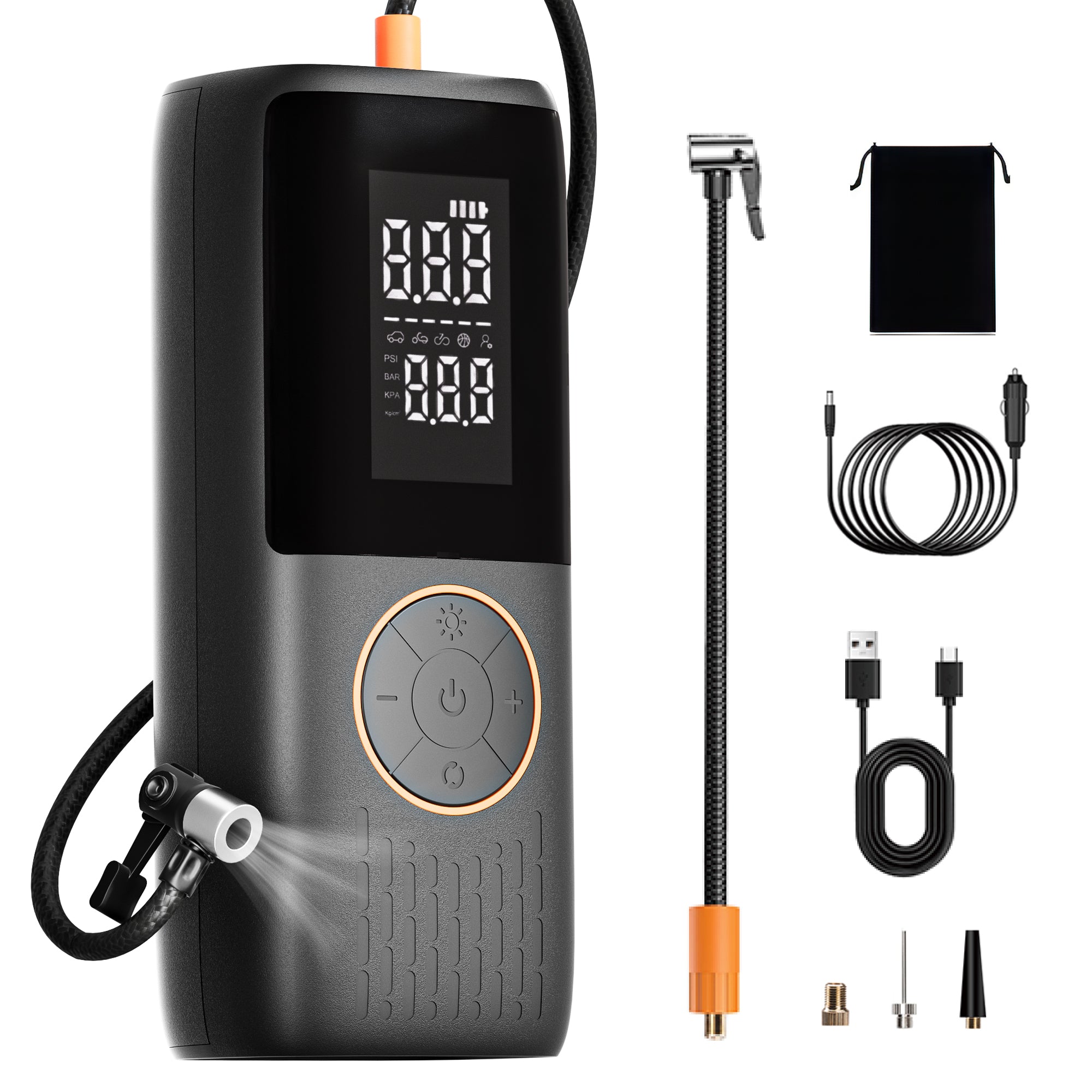 Tire Inflator Portable Air Compressor, 30 LPM Fast Inflate, 150 PSI Ma ...