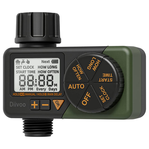 Diivoo Irrigation Hose Timer with Weekly and Daily Programs