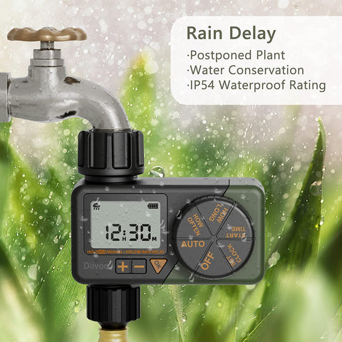 Diivoo Irrigation Hose Timer with Weekly and Daily Programs