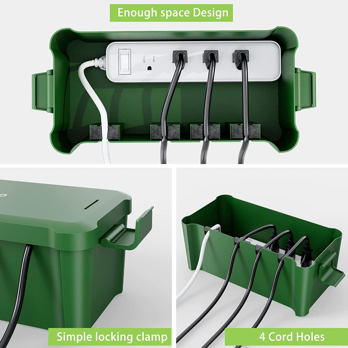 Diivoo Outdoor Weatherproof Extension Cord Box