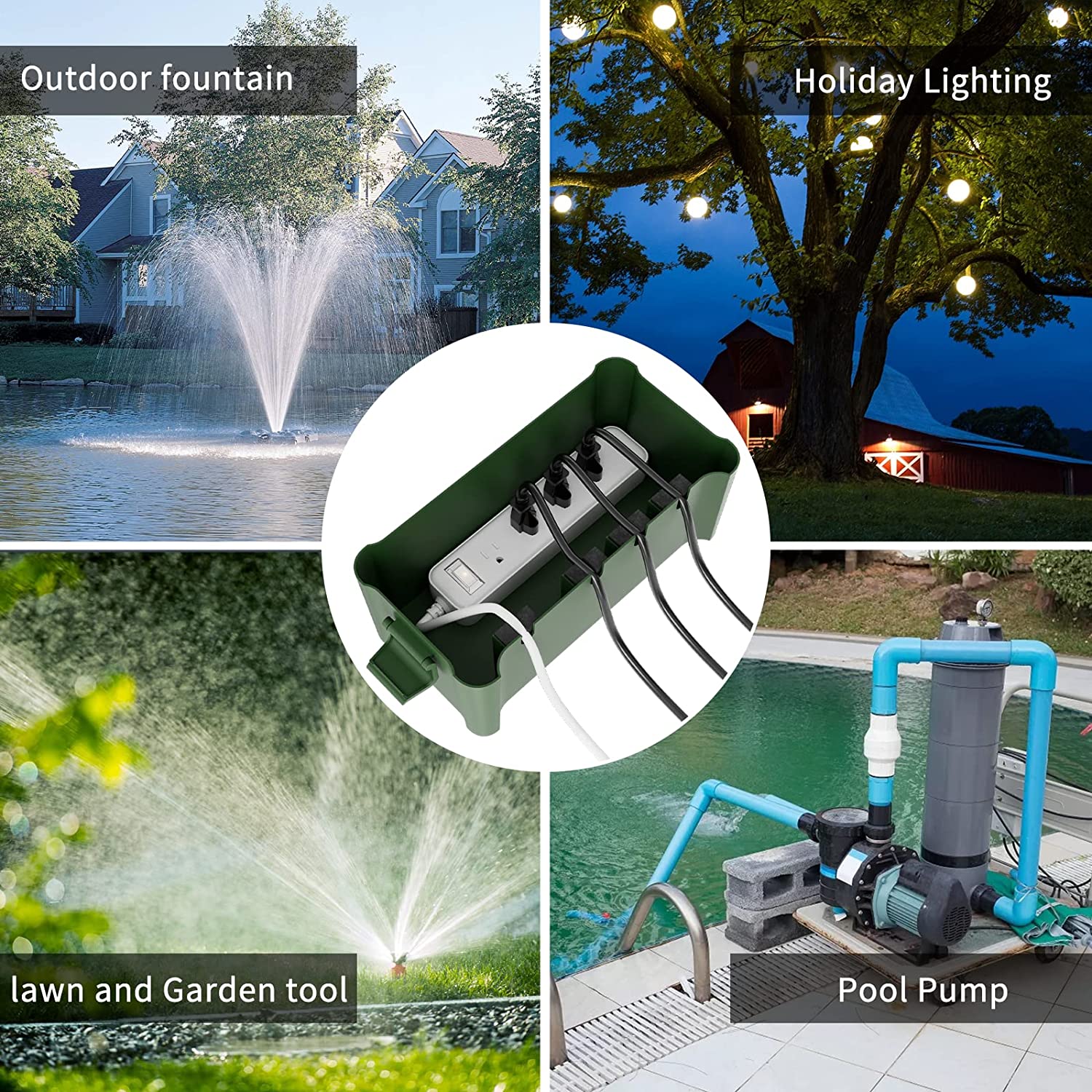 Diivoo Outdoor Weatherproof Extension Cord Box