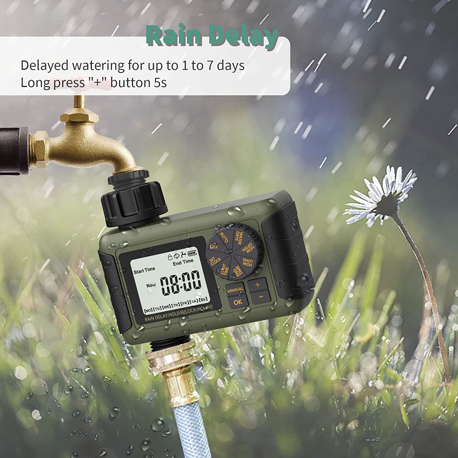 Diivoo Water Hose Timer with Timing and Frequency Irrigation